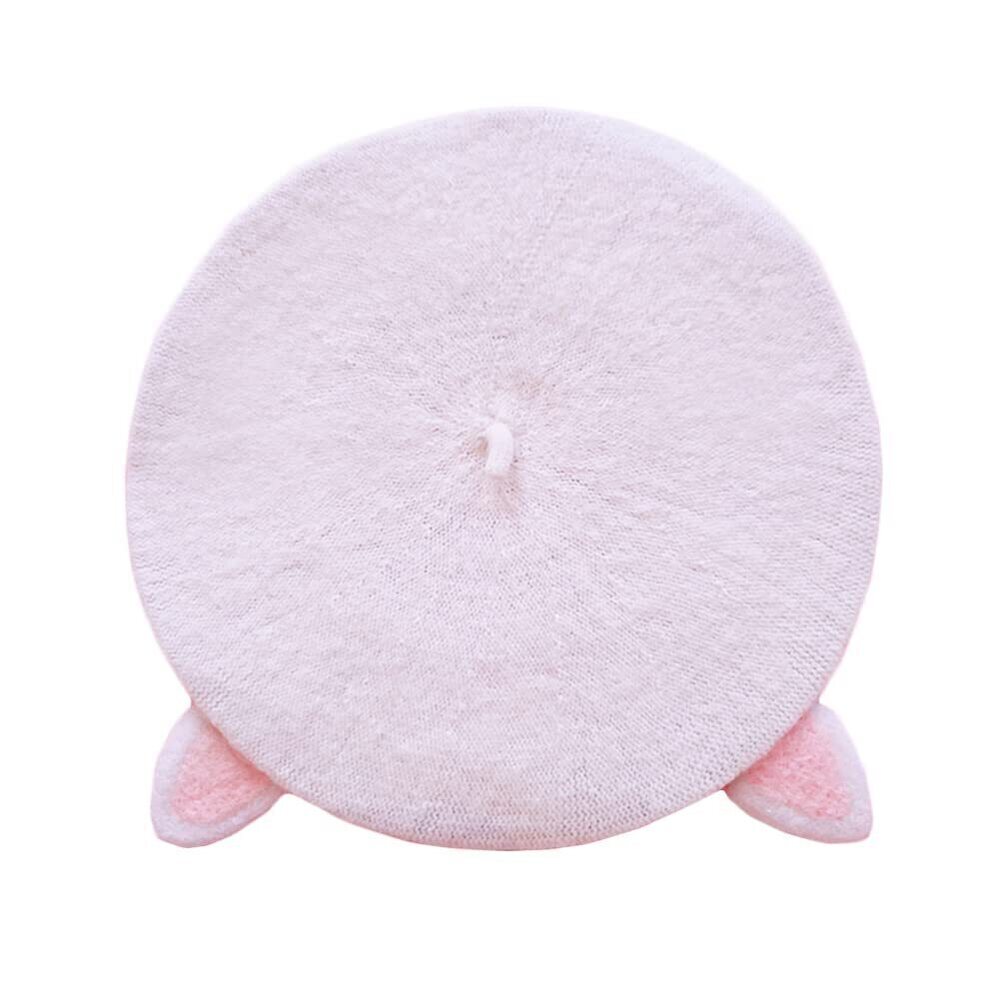 8667 Women Winter Ears Beret Wool French Beanie Hat Lolita Costume Kawaii Cat